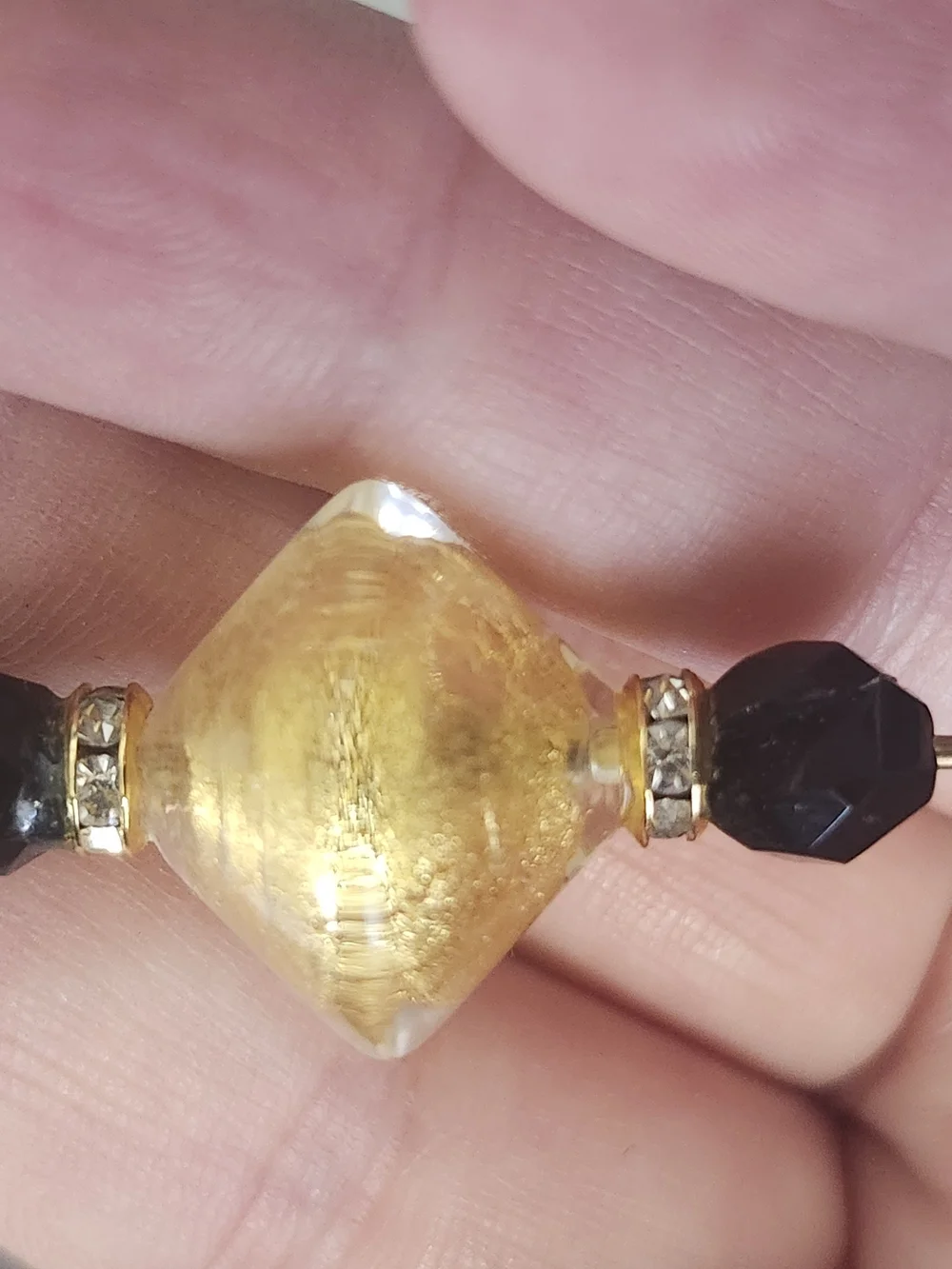 Gold and Black Decorative Hat Pin - Women Accessories 4.5